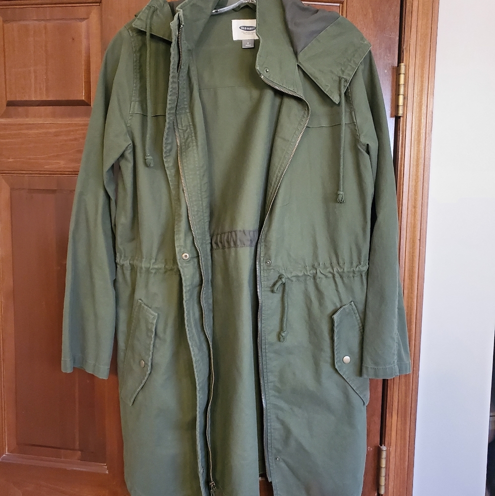 Old Navy Green Canvas Anorak Jacket Size Medium